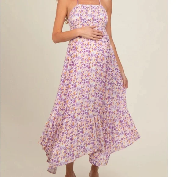 Pinkblush floral maternity dress with pockets - Picture 2 of 5